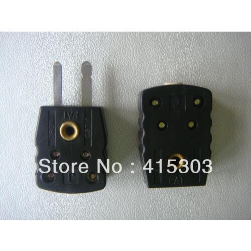 Miniature JC Type thermocouple Connector Male and Femal Black Color Flat Pin thermocouple plug