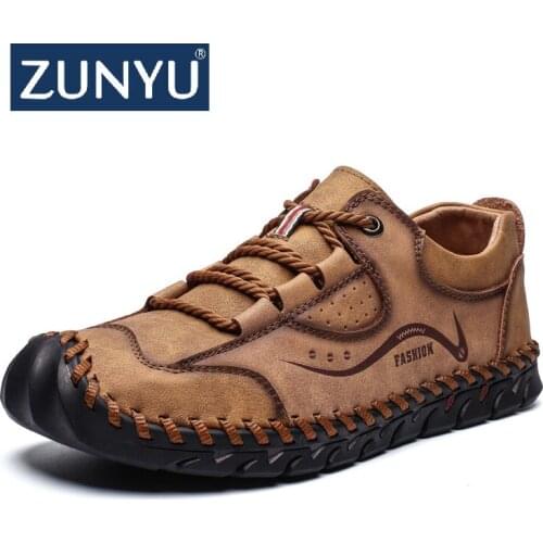 ZUNYU New Summer Soft Mens Casual Shoes Breathable Leather Handmade Loafers Men Italy Rome Shoes Flat Moccasins Men Sneakers