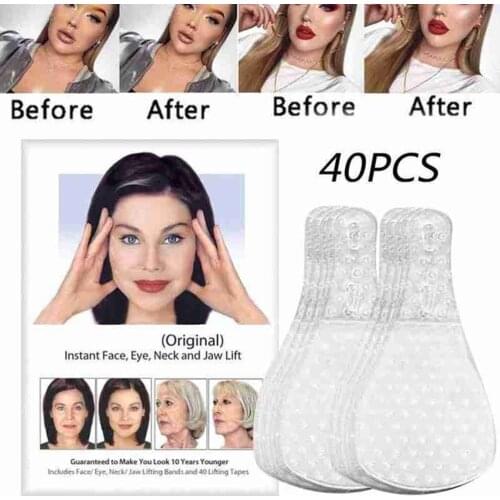 40Pcs Face And Neck Lifting Stickers Invisible V-Shape Slimming Face Lifting Tools Lines Neck Chin V Face Shape Lifting Tapes