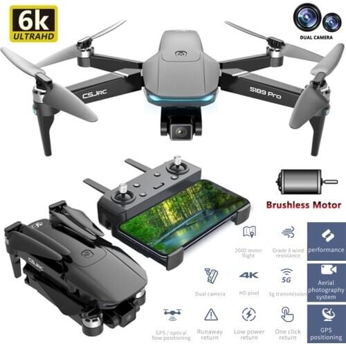 New Drone 4K 6K Quadcopter With Camera HD Electric Fence Dual Camera Drones GPS Brushless 5G WiFi FPV Dron RC Distance 1KM
