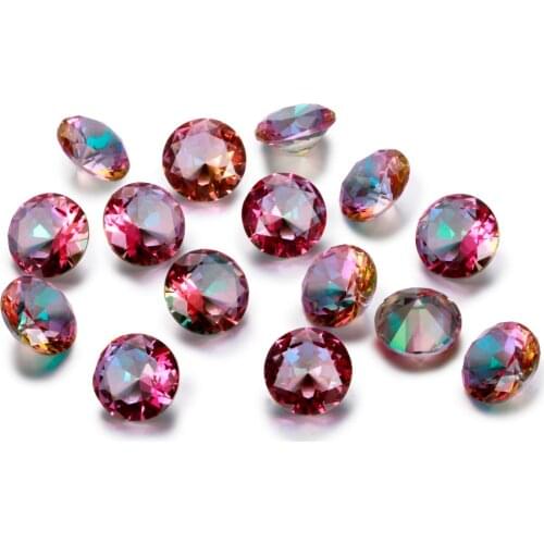 New Charm Round 10x10MM Rainbow Topaz Stones 2-3CT Loose Gemstone Wholesale Decoration Gifts Accessories 10 pcs/set