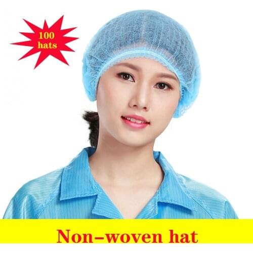 Disposable food caps Non-woven fabric Dust cap 100 hats Beauty Salon Caps Factory Hotel kitchen catering Worker Hats Shower hat