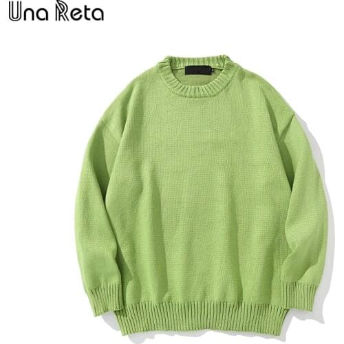Una Reta Solid Knitted Sweater Men New Streetwear Mens Clothing Winter Classic Sweater Pullover Oversized Sweater
