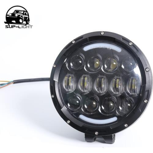 Pair) 105W led work light 7 inch round led headlight bumper light for jeep wrangler land rover
