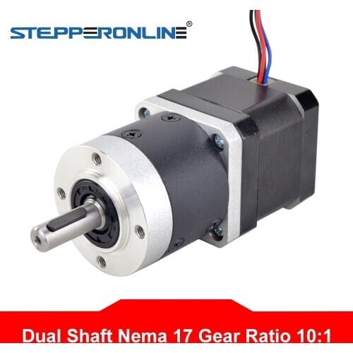 10:1 High Precision Planetary Gearbox Nema 17 Stepper Motor Dual Shaft L=39mm 4-lead 42 Motor 1.68A Extruder Gear Motor