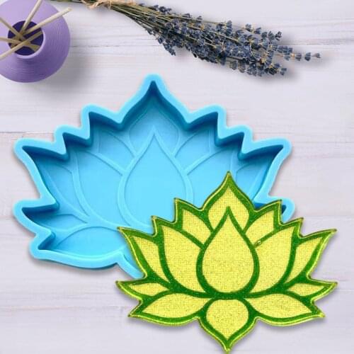 DIY Crafts Cup Mat Silicone Mould Decorations Making Tools Lotus Flower Coaster Epoxy Resin Mold