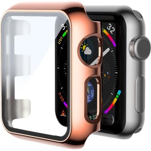 Rose Edge Full Screen Color Bumper Cover For Apple Watch 6 5 4 3 2 40MM 44MM Case For iWatch SE 6 5 42MM Protector Apple Watch