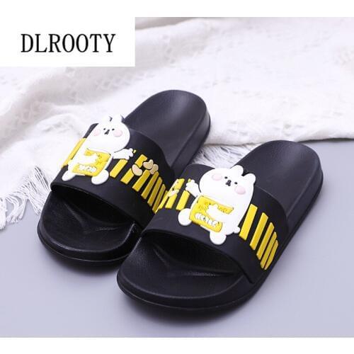 Women Slippers Sandals Flip Flops Bathroom 2019 Summer Fashion Flats Breathable Non-slip Shoes Cartoon Home Slides Casual Female
