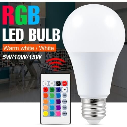 E27 Smart Light Bulbs Led 220V RGB Dimmable Lamp LED 5W 10W 15W RGBWW Led Bulb RGBW Magic Bulb 110V Intelligent Bombilla 85-265V