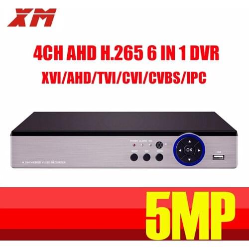 4CH 5MP H.265 Security Standalone CCTV DVR Audio Digital Video Recorder XMEye Onvif Hybrid DVR XVI AHD TVI CVI CVBS IPC 6 in 1