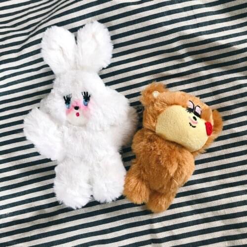 High Quality Brown Bear Mini Doll plush ToyBunny Stuffed Animals Bag Pendant Girl Shy Red Cheek Foxy Blush Rabbit Gift Keychain