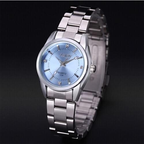 2020 Fashion Sky Blue Watch Women Watches Stainless Steel Band Analog Quartz Wristwatches Cheap Price Dropshipping Reloj Mujer