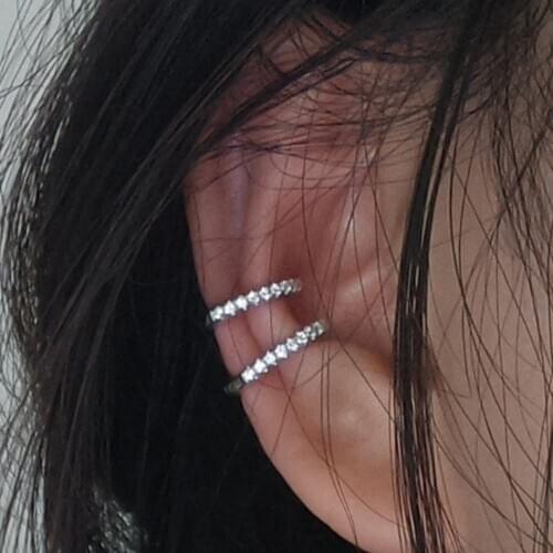 1/2PC Elegant Women Ear Cuff Clip On Earrings Earcuff Cartilage Punk Women Clips Earrings Not Pierced Ear Wrap Earcuff