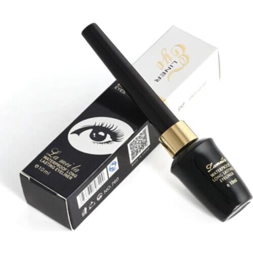 1 Pc Waterproof Eyeliner 10 Ml Eyeliner Hard Head Quick Dry Sweatproof Not Blooming Eye Cosmetics T1299