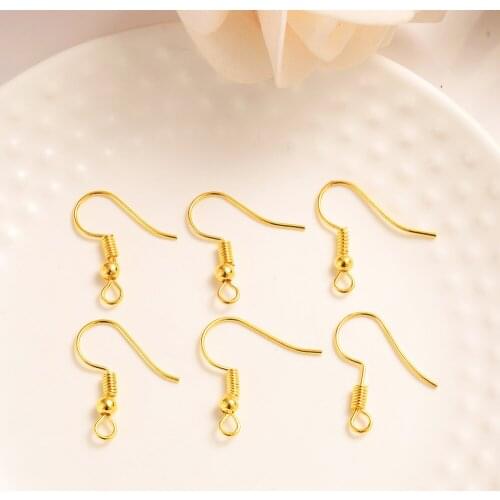 100pcs/lot Carven gold plated Copper Earrings Clasps Hooks Fittings DIY Jewelry Making Accessories Iron Hook Earwire Jewelry