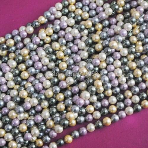 248 Pieces/Lot Mother of Pearl,Pearl Strand Shell Loose Beads Accessories DIY Jewelry Fittings Size 6mm