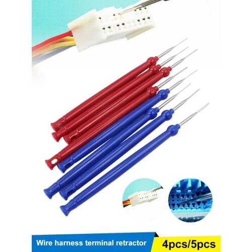 4-5pcs Auto Terminal Removal Tool Pin Terminal Car Cable Wire Terminal Socket Plug Pin Removal Dismount Tool Kit Accessories