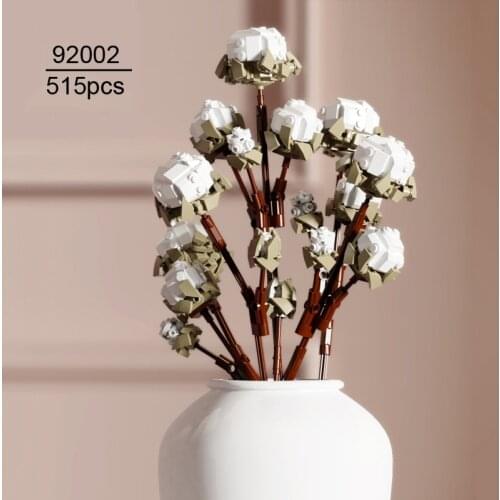 515pcs Bouquet Building Blocks Cotton Model Assembly Building Blocks Home Plant Decoration DIY Educational Toy Brick Girl Gift