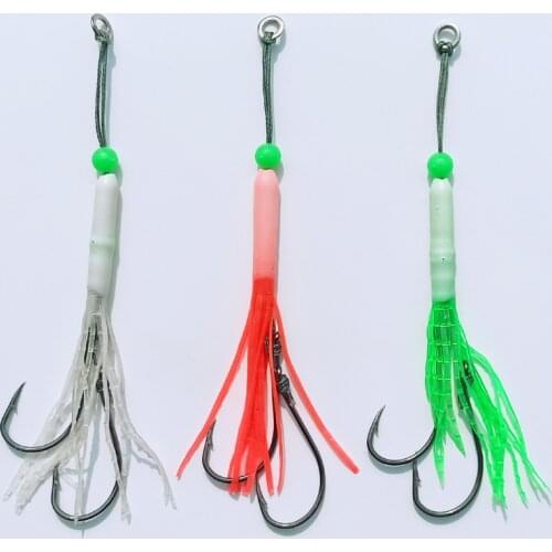 6/0 10pcs Assist hook jigging hook sea fishing hook lead fish metal jig octopus lures fishing lure
