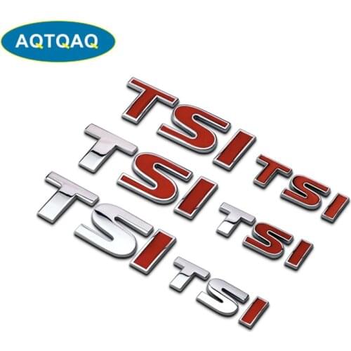 AQTQAQ 1Pcs 3D Metal TSI Car Side Mudguard Rear Trunk Emblem Badge Sticker Decals,Universal Car Accessories Decorations Stickers