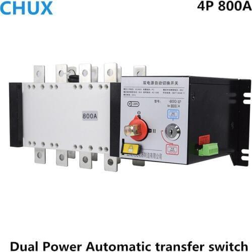 4P 800A ATS original ATS intelligent 440v ac dual power automatic transfer switch PC Grade Circuit breaker
