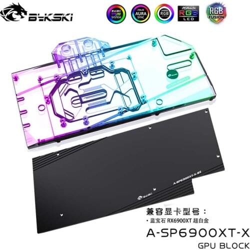 Bykski A-SP6900XT-X, 6900XT 6800XT GPU Water Block For Radeon RX 6800/6900 XT Video Cards,AMD Graphics Card Cooler,VGA Block