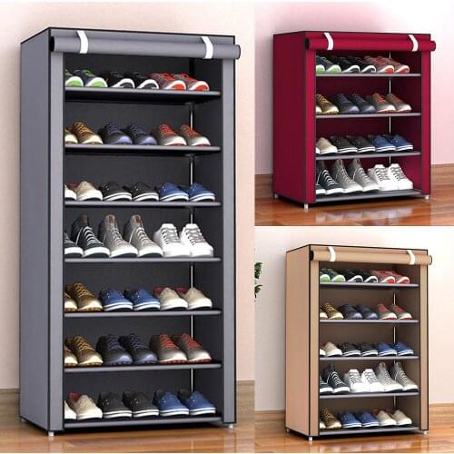 DIY Non-woven Shoe Rack Storage Hallway Cabinet Organizer Holder Dustproof Assemble Shoes Shelf Home Furniture 3/4/5/6/8 Layers
