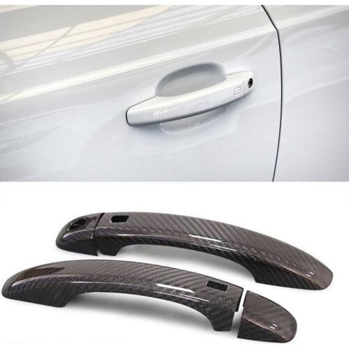 For Audi A5 2 Door With Smart Key Hole Carbon Fiber Car Door Handle Cover
