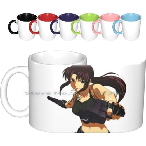 Revy Ceramic Mugs Coffee Cups Milk Tea Mug Black Lagoon Anime Manga Gun Guns Okajima Rokurou Dutch Benny Two Hands Rebecca Revy