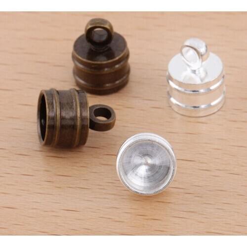 100pcs 6mm Necklace Chain Cord Ends Caps Connectors Brass Metal Jewelry Making Findings DIY Crafts