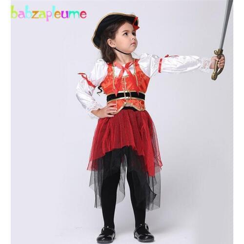 Babzapleume Brand Kids Girls Set Lace Dance Dress Baby Clothing Children Outfits Halloween Pirate Costume Clothes 4Pcs/Set Y021