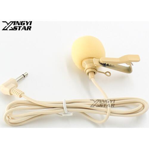 Beige Tie Clip on Lapel Mic Microfone Lapela Lavalier Microphone 3.5mm Plug For Computer PC Speech Teaching Amplifier Speaking