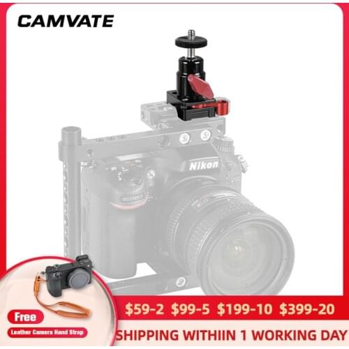 CAMVATE 360°Swivel Mini Ball Head + Quick Release NATO Clamp &1/4"-20 Screw Mount For Monitor,Flash Light,Flash Trigger Mounting