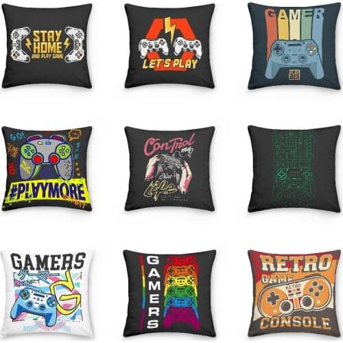 Game Controller Printed Pillowcase Cushion Cover Bed Pillow Cases For Gamer Sofa Car Cushion Cover Home Decorative 45x45cm