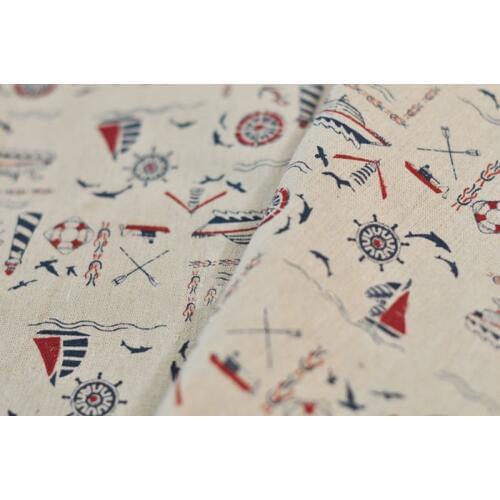 Newest150x50cm Marine style zakka linen cotton fabric patchwork textile fabric for sewing DIY Bed linen tablecloths sofa fabrics