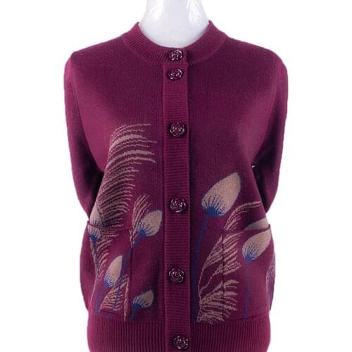 NEW 2020 Middle-aged Elderly Mother Wool Sweater Womens Knitted Sweaters Cardigan Autumn Winter Warm Coat Female Tops 4XL W217