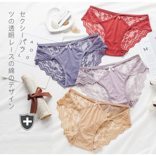 Sexy Thong Panties Women Bandage Hollow Out Lace Lingerie T back Lingerie Comfortable Bowknot Underwear lenceria sensual mujer