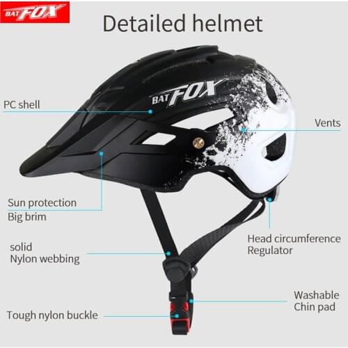 BATFOX Hot Cycling Helmet High Strength Bicycle Helmets Mountain Road Bike MTB Comfortable breathable Sports Protection Helmet