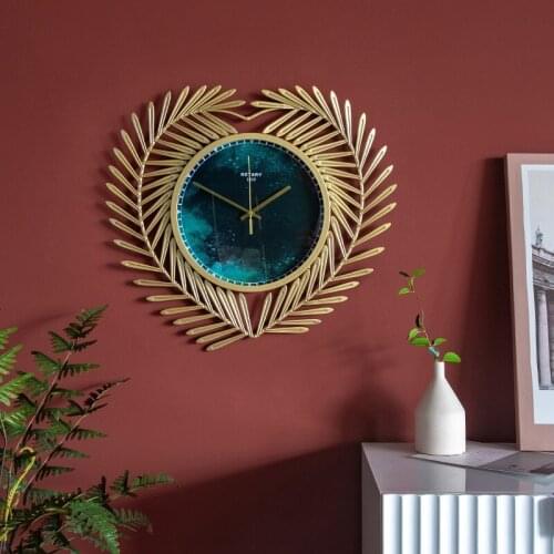 Nordic style metal Wrought iron wall clock decorations living room wall ornament mute Pointer big wall clock modern design
