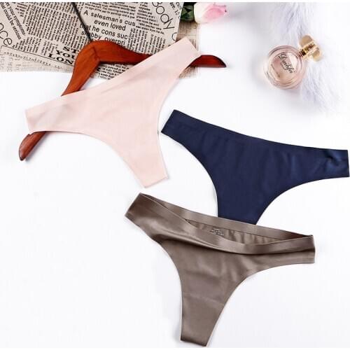 Panties Woman Underwear Sexy Seamless Sports Female T-back G-string Thongs For Woman Underwear Ice Silk Seamless Female Panties