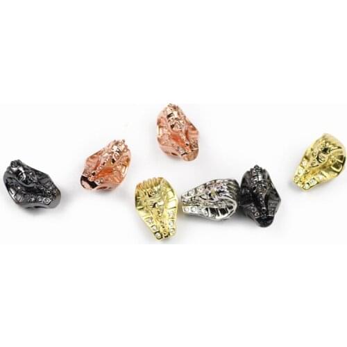 UPGFNK 4pcs Egyptian Pharaoh Copper Spacer beads Charms Loose beads for Jewelry bracelet Necklace making DIY Finding Accessories