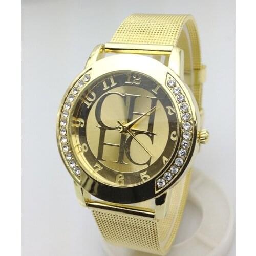 Reloj mujer Women Watch Geneva Crystal Casual Quartz Watches Women 2021 New Brand Gold Wristwatches Metal Mesh Dress Watch Clock