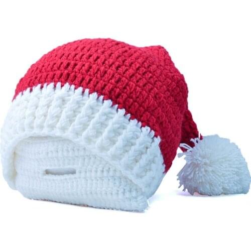 Winter new handmade Christmas hats mens and womens woolen hats beard Santa Claus knitted hats