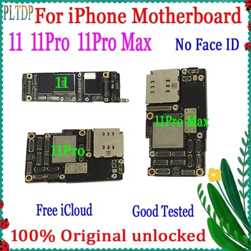 Factory unlocked for iphone 11 11PRO 11 PRO MAX motherboard No Face ID,free iCloud for iphone 11 pro with IOS System Logic boar