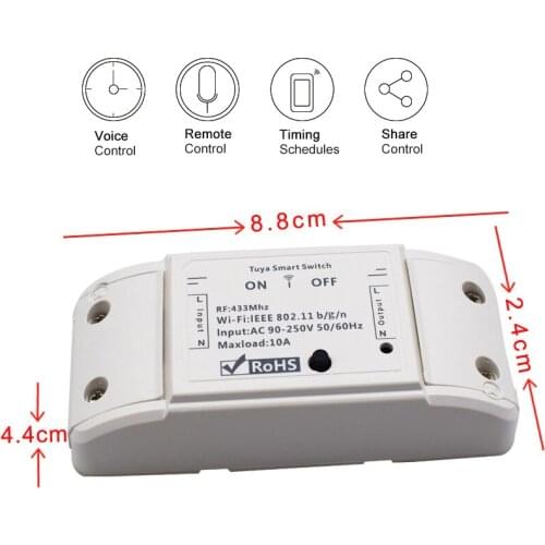 2020 NEW AC 90-250V wifi wireless smart switch APP remote control home appliances compatible with Tuya alexa google home work