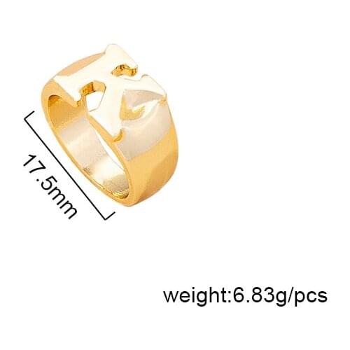 2021 Ins Trendy Gold M K Letter Initial Alphabet Minimalist Irregular Knuckle Finger Rings Korean Fashion Women Party Jewelry