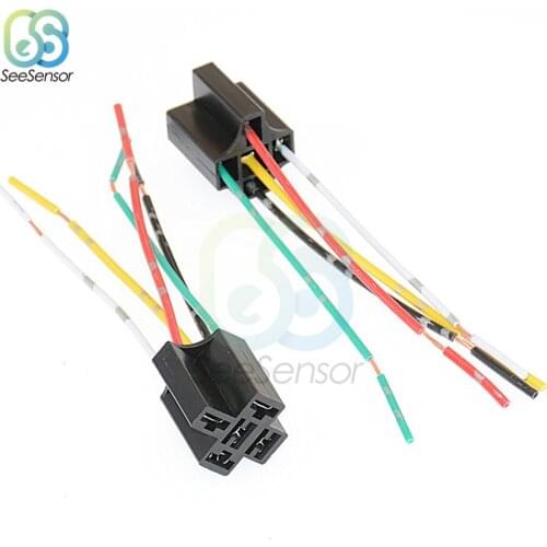 5Pin 5 plug 9cm Line length Terminal Relay Base Socket Plug Relay Base Seat for Car Relay