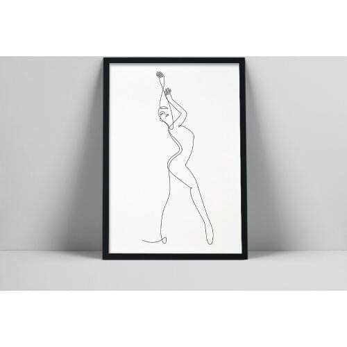 Abstract dancer art, Woman body print one line drawing, Printable wall art, Female body sketch, Dance print, Tumblr room, Bedroo