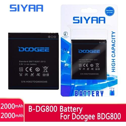 B-DG800 BDG800 Battery For Doogee DG800 High Capacity 2000mAh Replacement Smart Phone Batteria Retail Package Lithium Polymer