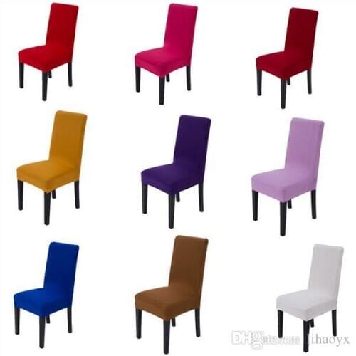 20 Solid Colors Polyester Spandex Dining Chair Covers For Wedding Party Chair Cover Brown Dining Chair Seat Covers c175